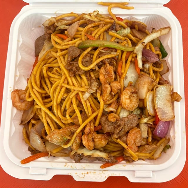 Beef & Shrimp Noodles.